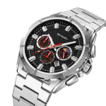 SKMEI 9355 Waterproof Business Luxury Brand Fashion Men's Watch – Dial Color: Black, Strap Color: Silver – Thumbnail 2