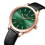 NAVIFORCE 5024 Casual PU Leather Waterproof Quartz Women's Watch – Dial Color: Green, Strap Color: Black – Thumbnail 2