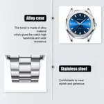 CRRJU 5004 High Quality Stainless Steel Quartz Analog Luxury Fashion Men's Watch – Dial Color: Blue, Strap Color: Silver – Thumbnail 4