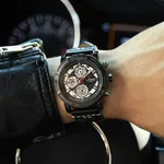 NAVIFORCE NF9139 PU Leather Chronograph Men's Watch – Dial Color: White, Strap Color: Black – Thumbnail 6