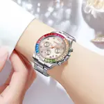 Skmei 9367 New Arrival Stainless Steel Strap Calendar Colorful Ladies Wristwatch – Dial Color: Silver, Strap Color: Silver – Thumbnail 4