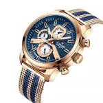 NaviForce NF9211 Chronograph Stainless Steel Luminous Men's Watch – Dial Color: Blue, Strap Color: Rose – Thumbnail 2