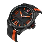 NAVIFORCE 9098 Quartz Sport Waterproof Silicone Men's Watch – Dial Color: Orange, Strap Color: Black – Thumbnail 2
