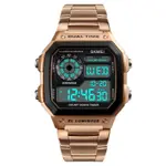 SKMEI 1335 Digital Multifunctional Stainless Steel Sporty Men's Watch – Dial Color: Black, Strap Color: Rose – Thumbnail 3