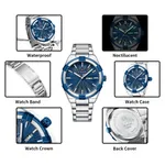 NAVIFORCE NF9218 Waterproof Stainless Steel Men's Watch – Dial Color: Blue, Strap Color: Silver – Thumbnail 3