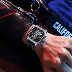 CRRJU 2313 Comfortable Genuine Leather Strap Multifunctional Chronograph Casual Men's Watch – Dial Color: Silver, Strap Color: Black – Thumbnail 4