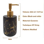 Ceramics Gold Marbling Dish Soap and Lotion Bottle Pump Modern Liquid Soap Dispenser 300ml – Color: Black – Thumbnail 3