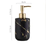 Ceramics Gold Marbling Dish Soap and Lotion Bottle Pump Modern Liquid Soap Dispenser 300ml – Color: Black – Thumbnail 4