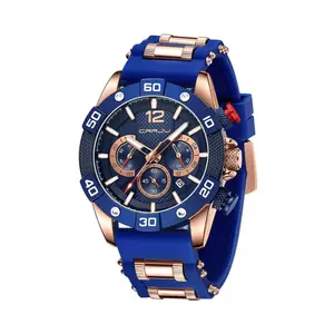 CRRJU 2292 Ultimate Comfort Silicone Strap Timeless Elegance Quartz Sport Men's Watch - Variant 4