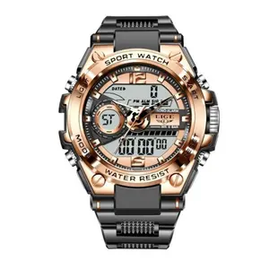 LIGE 8922 Premium Dual Time Silicon Strap Men's Fashion Watch - Variant 2