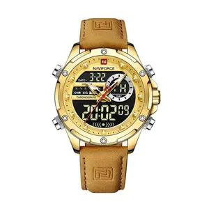 Naviforce NF9208 Genuine Leather Dual Display Luxury Fashion Men's Watch - Variant 3