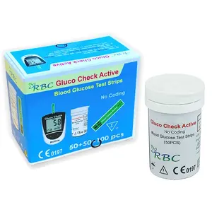 RBC Gluco Check Active Test Strips for Blood Sugar