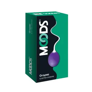 Moods Grapes Flavored & Dotted Condoms - 12pcs Pack