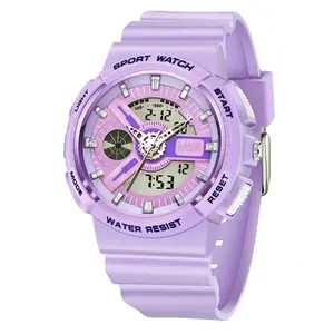 LIGE 8939 Digital Analog High Quality PU Leather Women’s Sports Watch - Variant 4