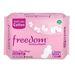 Freedom Heavy Flow Cotton Sanitary Napkin with LeakLock Technology