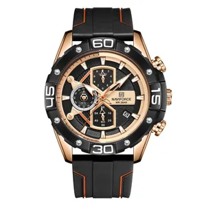 NAVIFORCE NF8018 Leather Casual Multi-function Chronograph Men's Watch - Variant 4