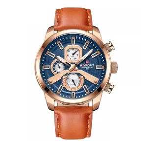 NaviForce NF9211L Chronograph Leather Strap Luminous Men's Watch
