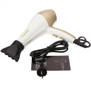 Kemei KM-810 Professional Powerful Hair Dryer-White And Golden