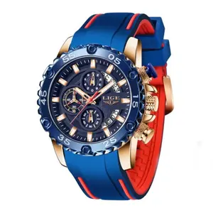 LIGE 10027 Premium PU Leather Analog Sporty Men's Watch - Variant 2