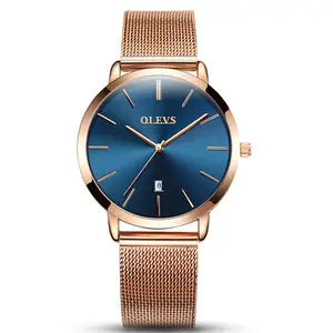 OLEVS 5869 Milanese Mesh Strap Waterproof Versatile Ultra Thin Couple's Wristwatch - Variant 4