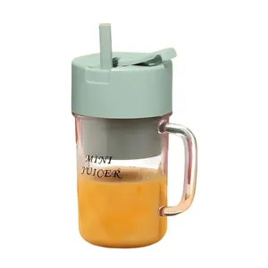 6 Blade Powerful Portable Rechargeable Juicer Mug with Straw