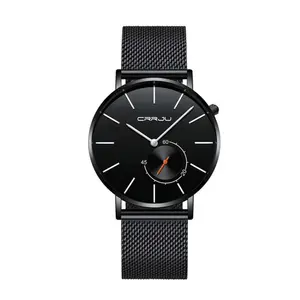 CRRJU 2220 Comfortable Mesh Stainless Steel Ultra Slim Modern Fashion Men's Watch