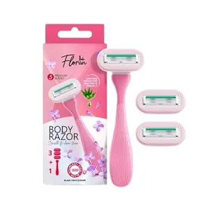 Floren Body Razor 5-Blade Cartridges (3 Pack) + 1 Handle 