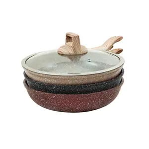 Kiam 28CM 3pc Induction Bottom Die Casting Straight Frypan