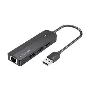 Vention CHPBB 3-Port USB 2.0 Hub with 100M Ethernet Lan Adapter