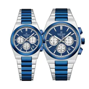 Naviforce NF8048 High Quality Stainless Steel Chronograph Classic Stylish Couple's Watch - Variant 2