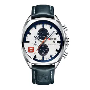Curren 8324 Genuine Leather Strap Quartz Chronograph Men's Watch