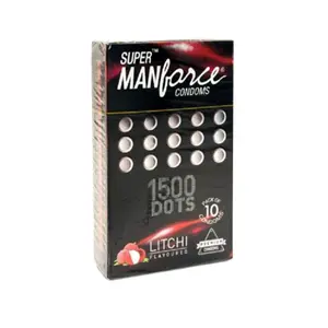 Manforce Super Condoms 1500 Dots Litchi Flavoured (10 Pcs)