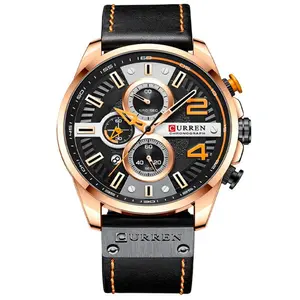 Curren 8393 High Quality Genuine Leather Straps Chronograph Men's Watch - Variant 2