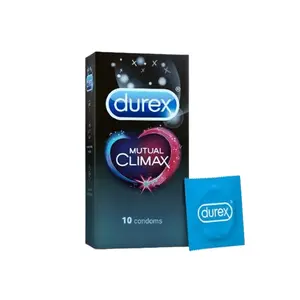 Durex Mutual Climax Condoms (10 Pcs) – Ribbed & Dotted with Climax Delay Gel 