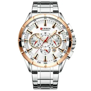 Curren 8363 Comfortable Stainless Steel Multifunctional Chronograph Casual Men's Watch