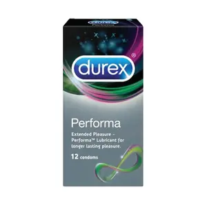 Durex Performa Condoms 12s – 5% Benzocaine for Longer Lasting Pleasure