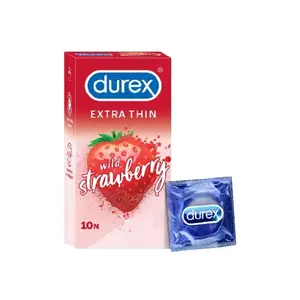 Durex Extra Thin Strawberry Flavoured Condoms (10 Pcs Pack)