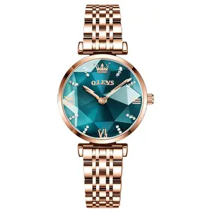 OLEVS 6642 Prisma Rose Gold Luxury Diamond Women’s Quartz Analog Watch