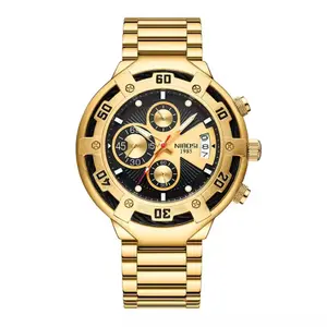 Nibosi 2577 Multifunctional Stainless Steel Fashionable Chronograph Analog Men's Watch