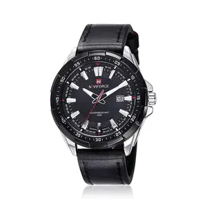 Naviforce NF9056 Comfortable Genuine Leather Strap Quartz Men' Fashion Watch  - Variant 1