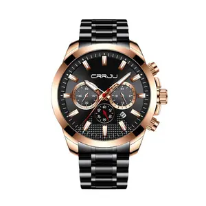 CRRJU 2286 High Quality Stainless Steel Multifunctional Quartz Classic Men's Watch