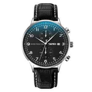 Skmei 9301 Leather Quartz Stainless Steel Men's Watch - Variant 1