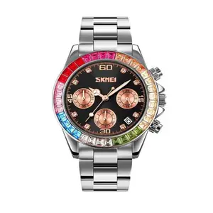 Skmei 9367 New Arrival Stainless Steel Strap Calendar Colorful Ladies Wristwatch - Variant 4