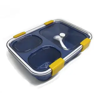 Laxson 7057 850ml Leak-Proof 3-Compartment Plastic Lunch Box - Variant 4