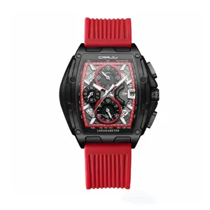 CRRJU 2317 Authentic Soft Silicone Strap Multifunctional Chronograph Sports Men's Watch
