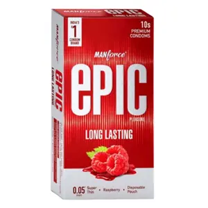 Manforce Epic Raspberry Long Lasting Super Thin 0.05mm Condoms - 10Pcs Pack