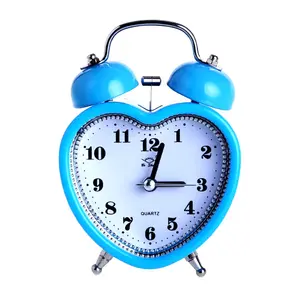 Love Retro Twin Bell Alarm Table Clock Multi Color