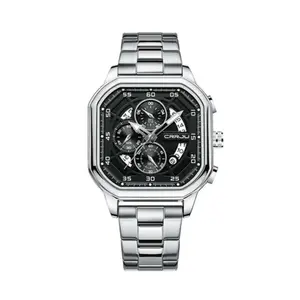CRRJU 2314 Stainless Steel Square Dial Quartz Luxury Fashion Men's Watch - Variant 2