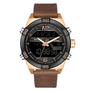 NAVIFORCE NF9128 Dual Display PU Leather Men's Watch
