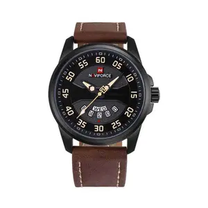 Naviforce NF9124 Luxury Leather Strap Quartz Analog Casual Style Fashion Men's Watch - Variant 1
